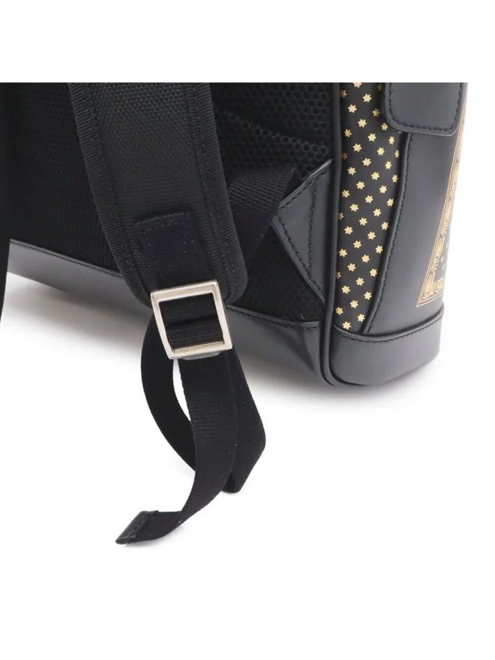 Gucci Guccy Backpack Star Pattern Leather Black Gold